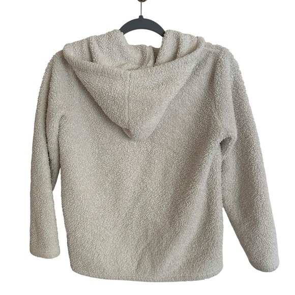 Play Condition Patagonia Girls XL 14 Cream Fleece Zip Up Hoodie Jacket Camping - Picture 2 of 4